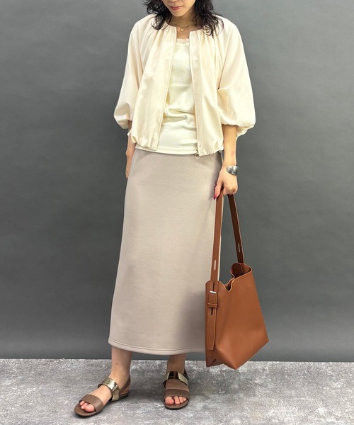 NICOLE white（ニコルホワイト）の「チュール付きタンクトップ（タンクトップ・レディース・チャコール/ネイビー/オフホワイト/グレー・FREE）」の10枚目の写真