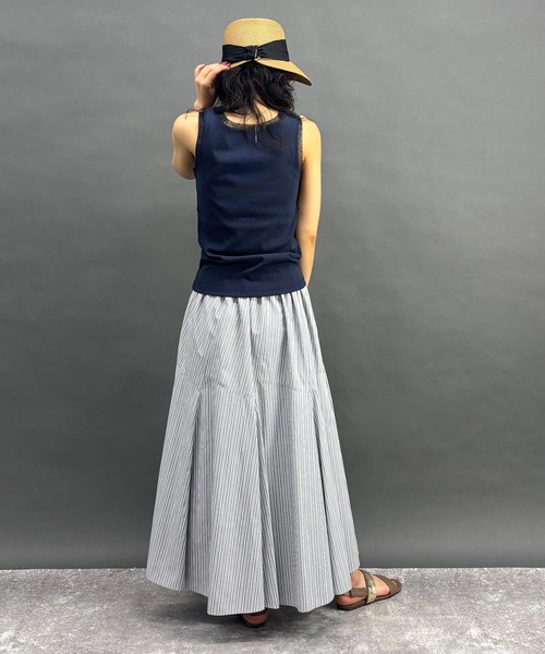 NICOLE white（ニコルホワイト）の「チュール付きタンクトップ（タンクトップ・レディース・チャコール/ネイビー/オフホワイト/グレー・FREE）」の16枚目の写真