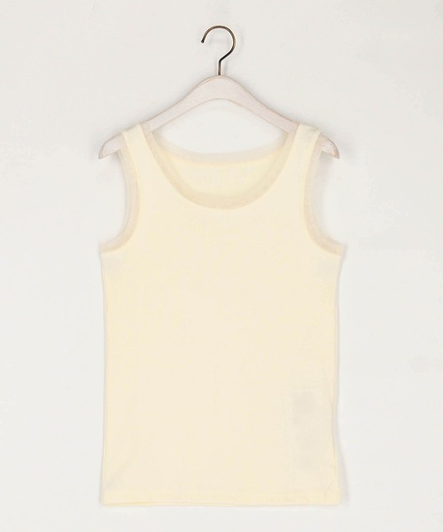 NICOLE white（ニコルホワイト）の「チュール付きタンクトップ（タンクトップ・レディース・チャコール/ネイビー/オフホワイト/グレー・FREE）」の17枚目の写真