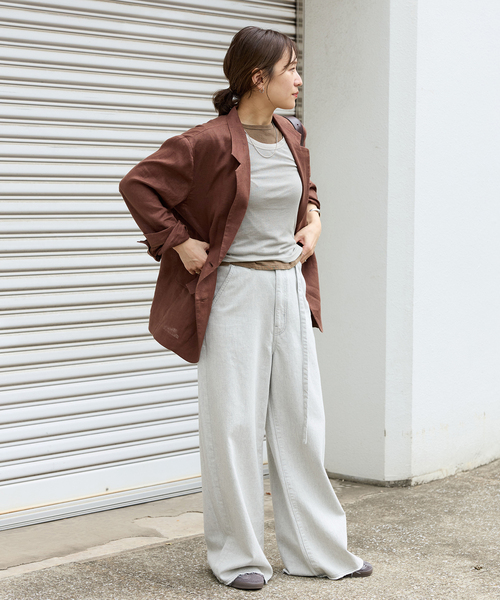 JOURNAL STANDARD（ジャーナルスタンダード）の「《追加2》リネン SB-2B ジャケット（テーラードジャケット・レディース・ブラック/ブラウン・FREE）」の22枚目の写真