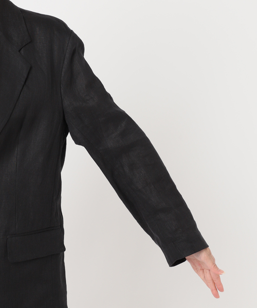 JOURNAL STANDARD（ジャーナルスタンダード）の「《追加2》リネン SB-2B ジャケット（テーラードジャケット・レディース・ブラック/ブラウン・FREE）」の12枚目の写真