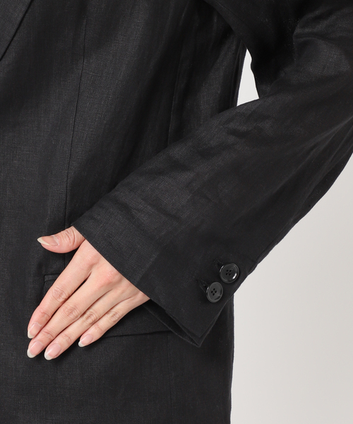 JOURNAL STANDARD（ジャーナルスタンダード）の「《追加2》リネン SB-2B ジャケット（テーラードジャケット・レディース・ブラック/ブラウン・FREE）」の11枚目の写真