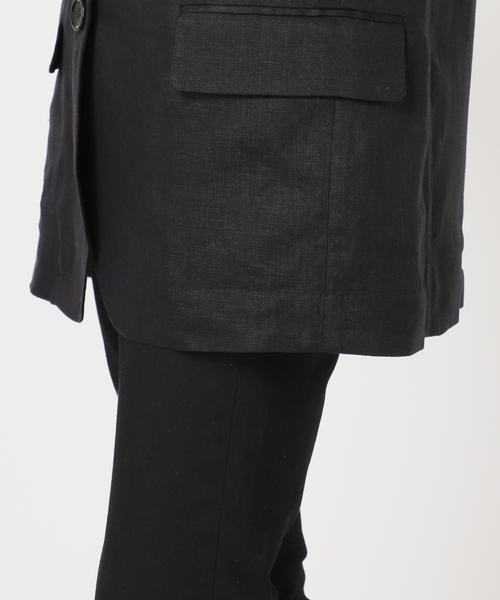 JOURNAL STANDARD（ジャーナルスタンダード）の「《追加2》リネン SB-2B ジャケット（テーラードジャケット・レディース・ブラック/ブラウン・FREE）」の10枚目の写真