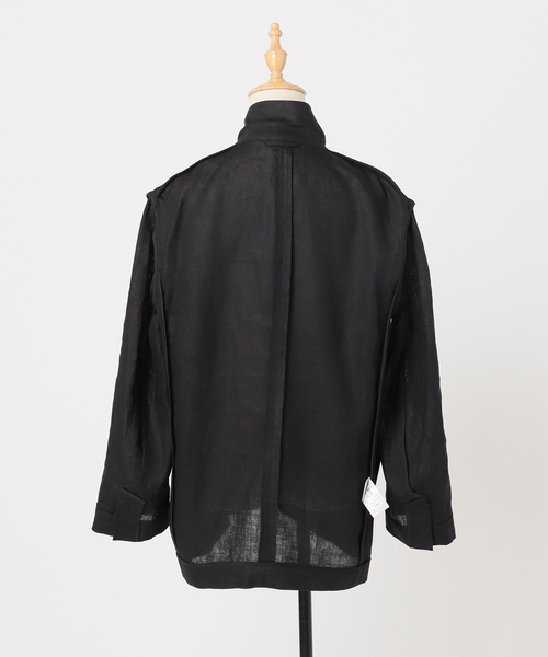 JOURNAL STANDARD（ジャーナルスタンダード）の「《追加2》リネン SB-2B ジャケット（テーラードジャケット・レディース・ブラック/ブラウン・FREE）」の6枚目の写真