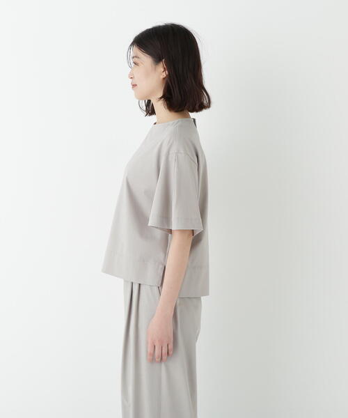 human woman(ヒューマンウーマン)の「◆プレーティング天竺タックスリーブボートネックプルオーバー(Tシャツ/カットソー・レディース・ベージュ系その他2/ブルー・MEDIUM)」の7枚目の写真