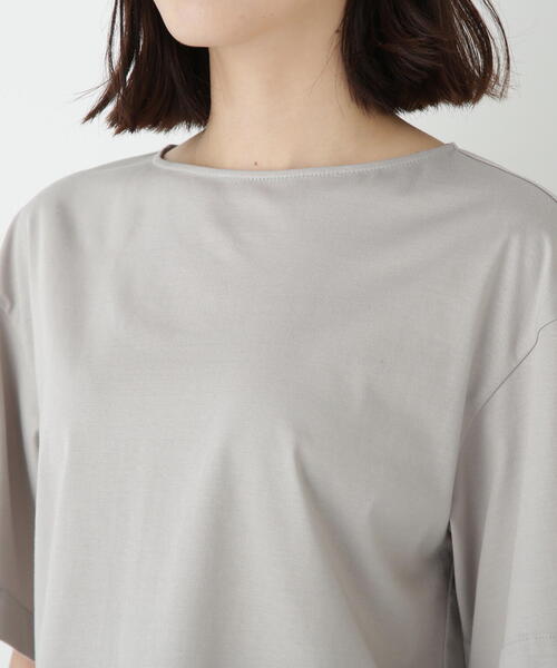 human woman(ヒューマンウーマン)の「◆プレーティング天竺タックスリーブボートネックプルオーバー(Tシャツ/カットソー・レディース・ベージュ系その他2/ブルー・MEDIUM)」の9枚目の写真