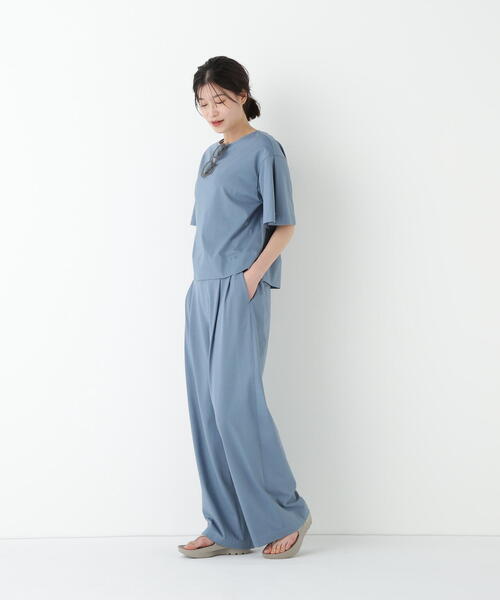 human woman(ヒューマンウーマン)の「◆プレーティング天竺タックスリーブボートネックプルオーバー(Tシャツ/カットソー・レディース・ベージュ系その他2/ブルー・MEDIUM)」の15枚目の写真