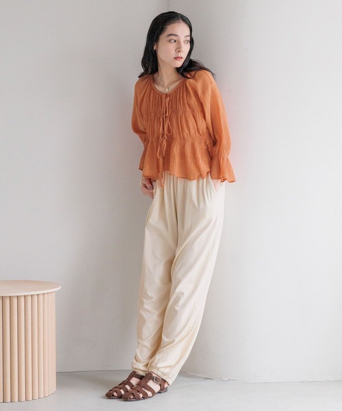 LOWRYS FARM（ローリーズファーム）の「カットギャザーボリュームパンツ　570987（その他パンツ・レディース・アイボリー/レッド/グレー・FREE）」の21枚目の写真