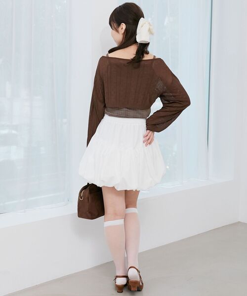 MAJESTIC LEGON（マジェスティックレゴン）の「透かしリボンニット×キャミセット（ニット/セーター・レディース・ブラック/ピンク/レッド/ブラウン・MEDIUM）」の7枚目の写真