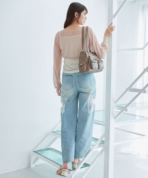 MAJESTIC LEGON（マジェスティックレゴン）の「透かしリボンニット×キャミセット（ニット/セーター・レディース・ブラック/ピンク/レッド/ブラウン・MEDIUM）」の14枚目の写真