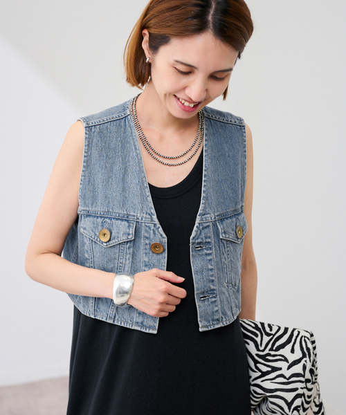フレームワーク　デニムミニベスト デニムミニベスト（その他アウター）｜FRAMeWORK（フレーム