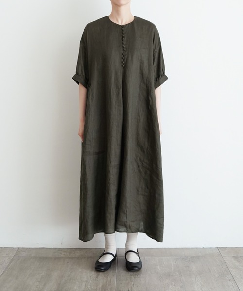 【美品】オオカミとフクロウ フクロウと黄昏月のフランソワ ワンピース 日本製 定価2.3万】 オオカミとフクロウ フクロウと黄昏月のフランソワ