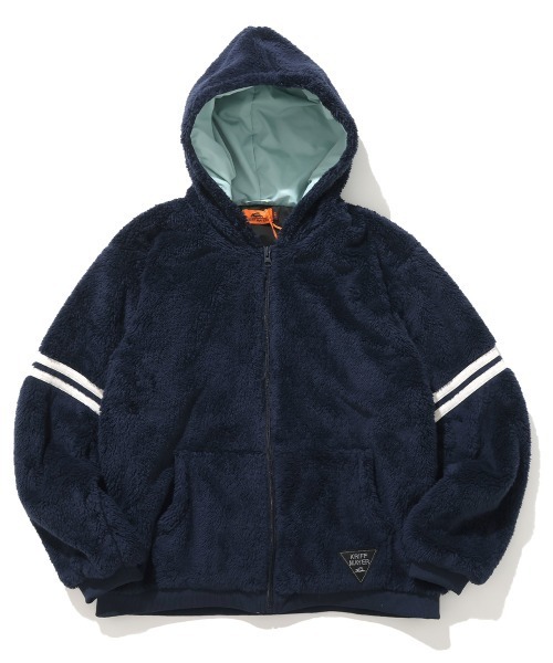 KRIFF MAYER Kid's Collection（クリフメイヤーキッズコレクション）の「耐風ボア袖ラインジャケット（その他アウター・キッズ・ネイビー/セージグリーン/アイボリー/グレイッシュベージュ・170/160/150/140/130/120）」の4枚目の写真