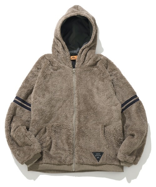 KRIFF MAYER Kid's Collection（クリフメイヤーキッズコレクション）の「耐風ボア袖ラインジャケット（その他アウター・キッズ・ネイビー/セージグリーン/アイボリー/グレイッシュベージュ・170/160/150/140/130/120）」の2枚目の写真