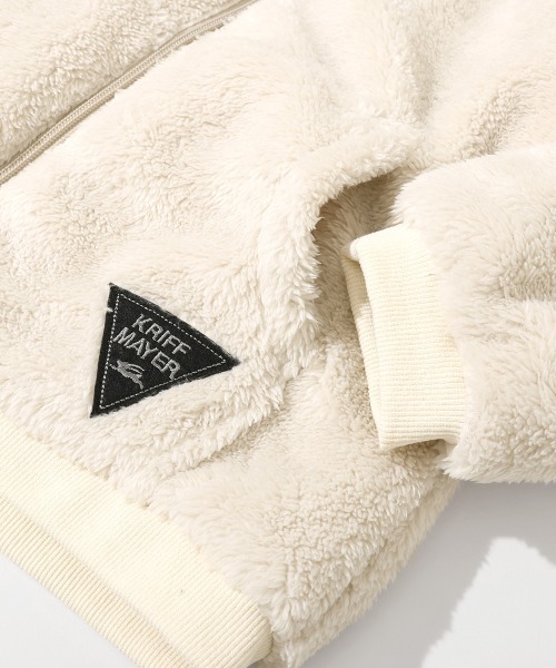 KRIFF MAYER Kid's Collection（クリフメイヤーキッズコレクション）の「耐風ボア袖ラインジャケット（その他アウター・キッズ・ネイビー/セージグリーン/アイボリー/グレイッシュベージュ・170/160/150/140/130/120）」の17枚目の写真