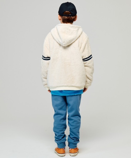 KRIFF MAYER Kid's Collection（クリフメイヤーキッズコレクション）の「耐風ボア袖ラインジャケット（その他アウター・キッズ・ネイビー/セージグリーン/アイボリー/グレイッシュベージュ・170/160/150/140/130/120）」の7枚目の写真