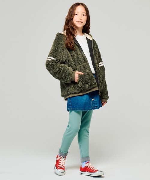 KRIFF MAYER Kid's Collection（クリフメイヤーキッズコレクション）の「耐風ボア袖ラインジャケット（その他アウター・キッズ・ネイビー/セージグリーン/アイボリー/グレイッシュベージュ・170/160/150/140/130/120）」の8枚目の写真