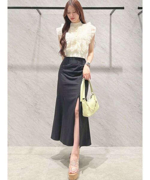 バックレースアップストレッチマーメイドスカート（スカート