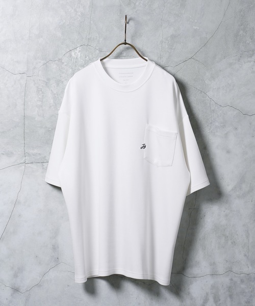 jiggys shop(ジギーズショップ)の「接触冷感 ポケット付き ワンポイント刺繍 半袖Tシャツ カットソー(Tシャツ/カットソー・メンズ・ブルー/ブラック/ホワイト/ベージュ/グレー系その他・MEDIUM/LARGE/X-LARGE)」の6枚目の写真