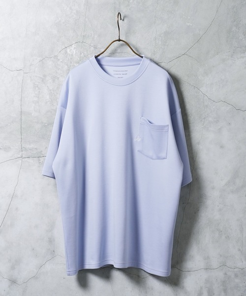 jiggys shop(ジギーズショップ)の「接触冷感 ポケット付き ワンポイント刺繍 半袖Tシャツ カットソー(Tシャツ/カットソー・メンズ・ブルー/ブラック/ホワイト/ベージュ/グレー系その他・MEDIUM/LARGE/X-LARGE)」の8枚目の写真