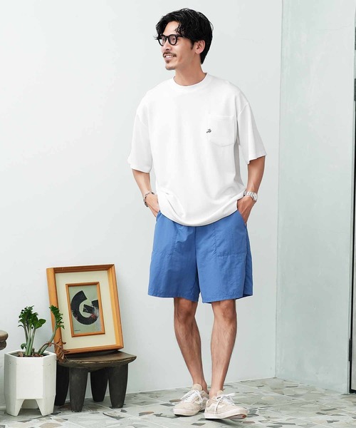 jiggys shop(ジギーズショップ)の「接触冷感 ポケット付き ワンポイント刺繍 半袖Tシャツ カットソー(Tシャツ/カットソー・メンズ・ブルー/ブラック/ホワイト/ベージュ/グレー系その他・MEDIUM/LARGE/X-LARGE)」の13枚目の写真