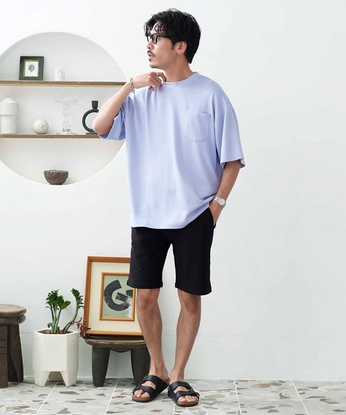 jiggys shop(ジギーズショップ)の「接触冷感 ポケット付き ワンポイント刺繍 半袖Tシャツ カットソー(Tシャツ/カットソー・メンズ・ブルー/ブラック/ホワイト/ベージュ/グレー系その他・MEDIUM/LARGE/X-LARGE)」の17枚目の写真