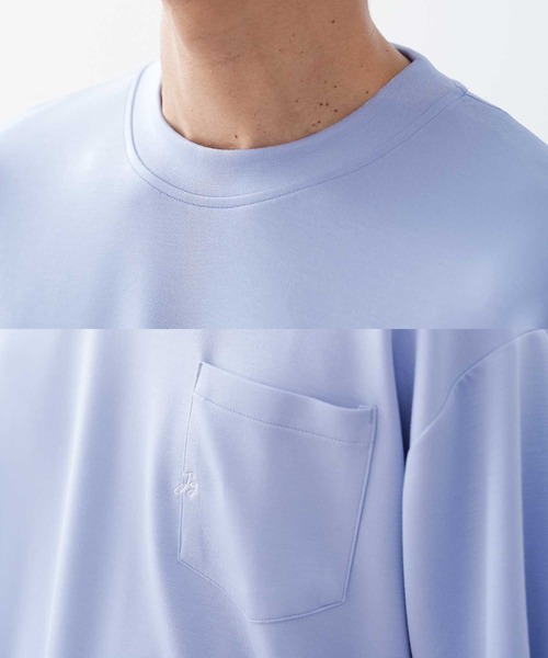 jiggys shop(ジギーズショップ)の「接触冷感 ポケット付き ワンポイント刺繍 半袖Tシャツ カットソー(Tシャツ/カットソー・メンズ・ブルー/ブラック/ホワイト/ベージュ/グレー系その他・MEDIUM/LARGE/X-LARGE)」の21枚目の写真