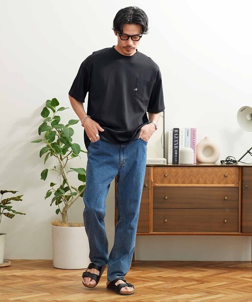 jiggys shop(ジギーズショップ)の「接触冷感 ポケット付き ワンポイント刺繍 半袖Tシャツ カットソー(Tシャツ/カットソー・メンズ・ブルー/ブラック/ホワイト/ベージュ/グレー系その他・MEDIUM/LARGE/X-LARGE)」の14枚目の写真