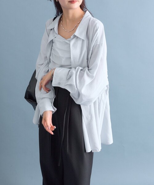 着こなし豊富◎】チェックビスチェSETビッグシャツ（シャツ