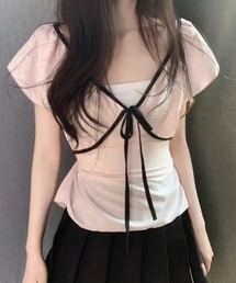 バイカラー」に該当するTシャツ/カットソー（ピンク/桃色系