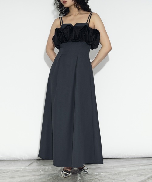 アキュミリア　ワンピース&バレッタ② 2P frill bustier タックキャミドレス（ワンピース）｜Ezick（エジック