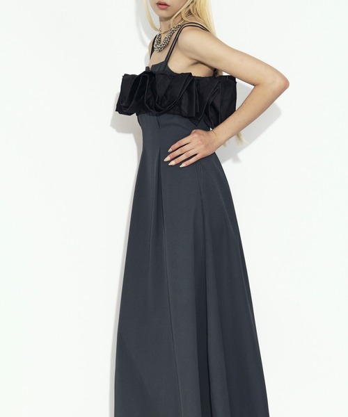 Ezick（エジック）の「2P frill bustier タックキャミドレス（ワンピース・レディース・グレー/ブラック・FREE）」の13枚目の写真