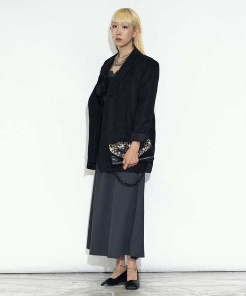 Ezick（エジック）の「2P frill bustier タックキャミドレス（ワンピース・レディース・グレー/ブラック・FREE）」の15枚目の写真