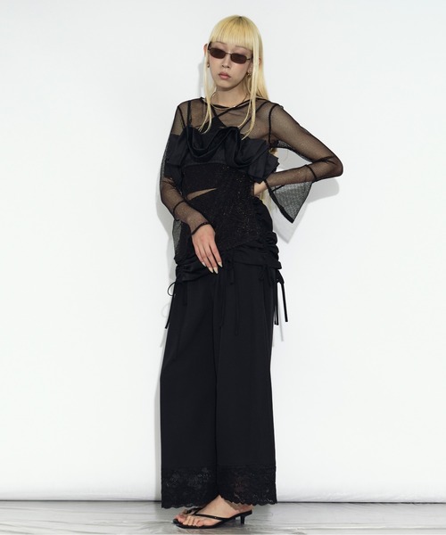 Ezick（エジック）の「2P frill bustier タックキャミドレス（ワンピース・レディース・グレー/ブラック・FREE）」の20枚目の写真