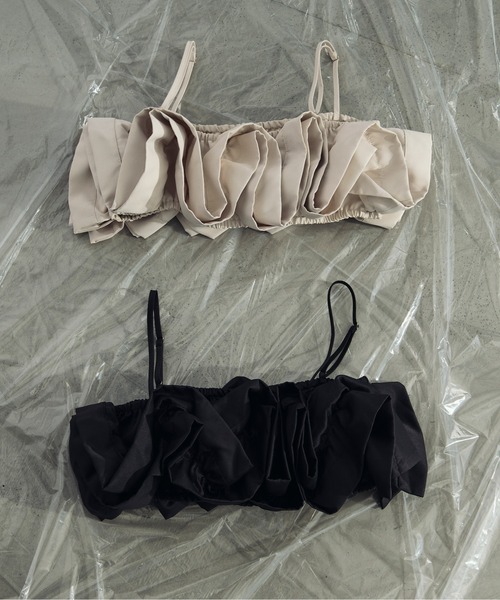 Ezick（エジック）の「2P frill bustier タックキャミドレス（ワンピース・レディース・グレー/ブラック・FREE）」の22枚目の写真