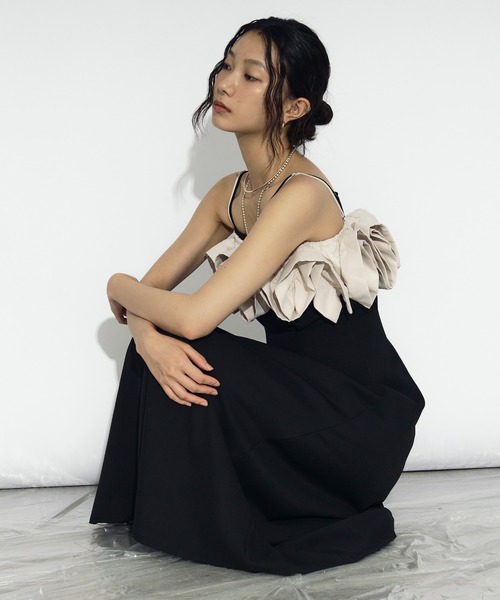 2P frill bustier タックキャミドレス（ワンピース）｜Ezick（エジック