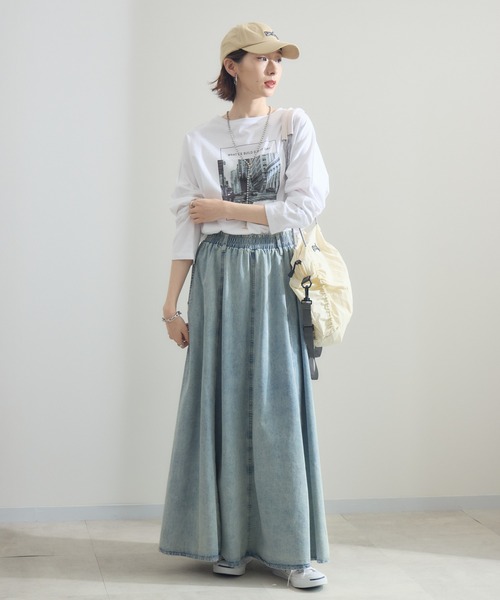 Paradise Picnic（パラダイスピクニック）の「デニムフレアスカート（デニムスカート・レディース・ブルー・FREE）」の2枚目の写真