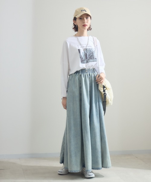 Paradise Picnic（パラダイスピクニック）の「デニムフレアスカート（デニムスカート・レディース・ブルー・FREE）」の4枚目の写真