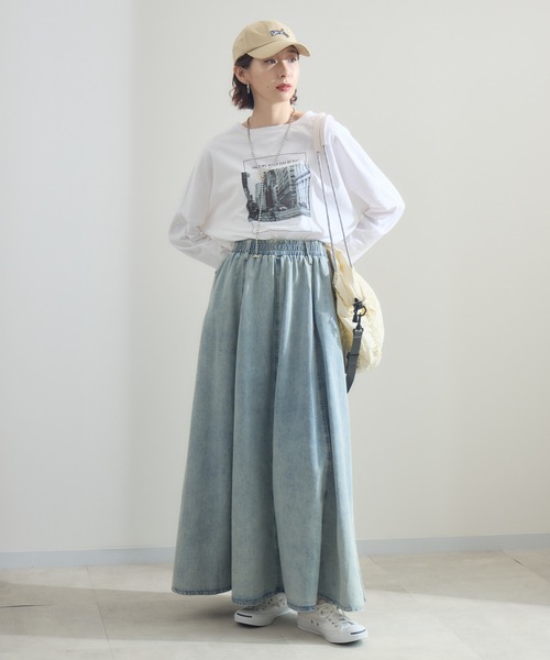 Paradise Picnic（パラダイスピクニック）の「デニムフレアスカート（デニムスカート・レディース・ブルー・FREE）」の5枚目の写真