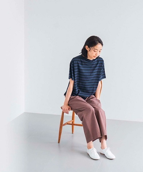 D(ディー)の「ハイゲージコットンボーダーT【ハーフスリーブ】(Tシャツ/カットソー・レディース・ブルー系その他/クリーム/ブラック/ブルー・MEDIUM)」の14枚目の写真