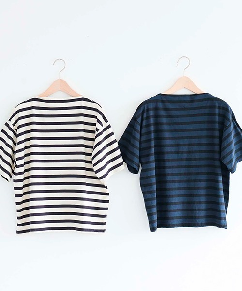 D(ディー)の「ハイゲージコットンボーダーT【ハーフスリーブ】(Tシャツ/カットソー・レディース・ブルー系その他/クリーム/ブラック/ブルー・MEDIUM)」の8枚目の写真
