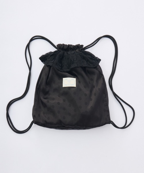 idem(イデム)の「lace frill knapsack / フリルナップザック(バックパック/リュック・レディース・アイボリー/ブラック/ホワイト/イエロー・FREE)」の6枚目の写真