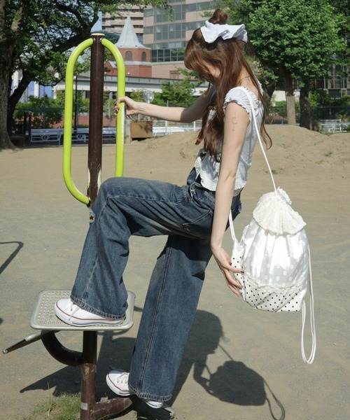 idem(イデム)の「lace frill knapsack / フリルナップザック(バックパック/リュック・レディース・アイボリー/ブラック/ホワイト/イエロー・FREE)」の21枚目の写真