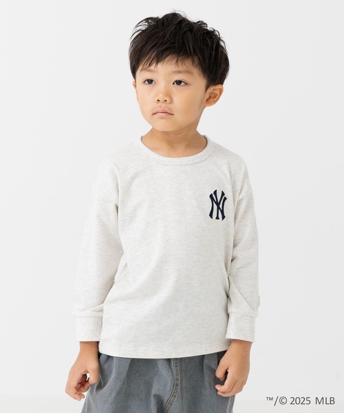 MLB（メジャーリーグベースボール）の「〈MLB〉刺繍ロゴ バックプリント 長袖Tシャツ（Tシャツ/カットソー・キッズ・ブラック/オートミール/ネイビー/ホワイト/ブラウン・90cm/100cm/110cm/120cm/130cm/140cm/150cm/160cm）」の4枚目の写真