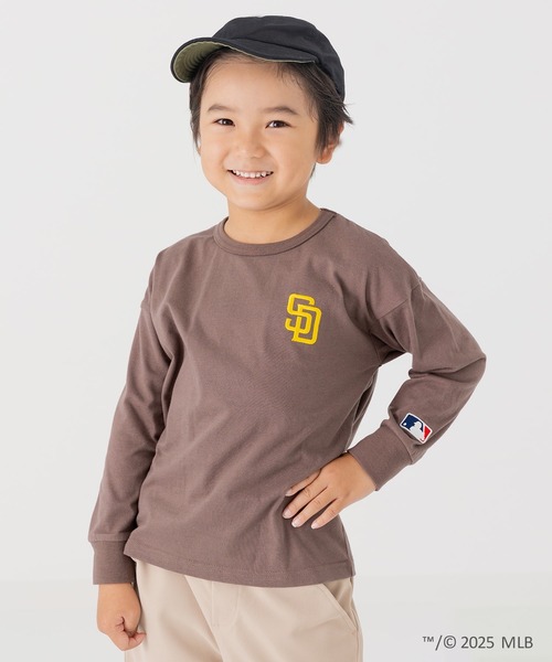 MLB（メジャーリーグベースボール）の「〈MLB〉刺繍ロゴ バックプリント 長袖Tシャツ（Tシャツ/カットソー・キッズ・ブラック/オートミール/ネイビー/ホワイト/ブラウン・90cm/100cm/110cm/120cm/130cm/140cm/150cm/160cm）」の3枚目の写真