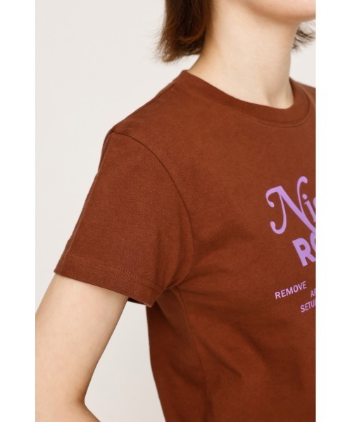 SLY(スライ)の「COMPACT LOGO PRINT T/SH コンパクト ロゴ プリント Tシャツ 半袖 夏服(Tシャツ/カットソー・レディース・ダークグレー/レッド/ホワイト/ブラウン/ネイビー・FREE)」の20枚目の写真