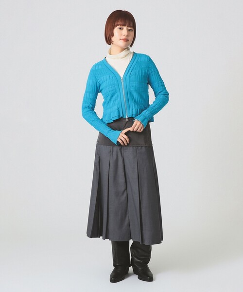 Ray BEAMS（レイビームス）の「キリカエ プリーツ スカート（スカート・レディース・シルバー/ブラック・1/0）」の3枚目の写真