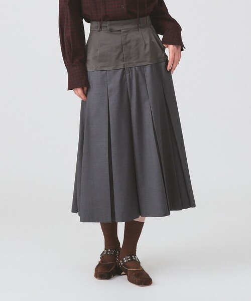 Ray BEAMS（レイビームス）の「キリカエ プリーツ スカート（スカート・レディース・シルバー/ブラック・1/0）」の10枚目の写真