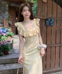 Sara mallikka フリル付きワンピース イエロー　Mサイズ フリル付きホルターネックワンピース - イエロー | ZARA Japan
