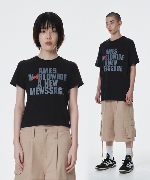 tシャツ 「UNISEX」AMES WORLDWIDE ／BOLD TYPO Ｔ レディース メンズ UNISEX】AMES WORLDWIDE ／BOLD TYPO T（Tシャツ/カットソー